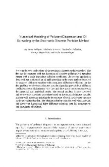 Numerical Modeling of Pollutant Dispersion and Oil Spreading by the Stochastic Discrete Particles Method