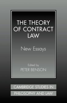 The Theory of Contract Law: New Essays (Cambridge Studies in Philosophy and Law)