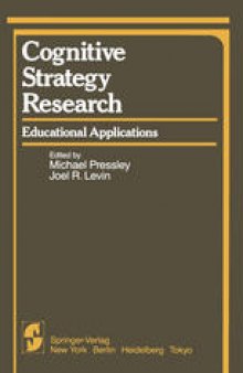 Cognitive Strategy Research: Educational Applications