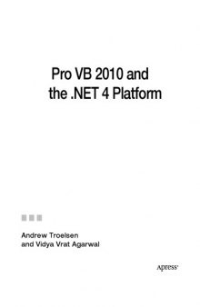 Pro VB 2010 and the .Net 4.0 Platform
