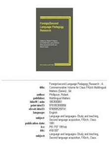 Foreign second language pedagogy research: a commemorative volume for Claus Faerch