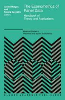 The Econometrics of Panel Data: Handbook of Theory and Applications