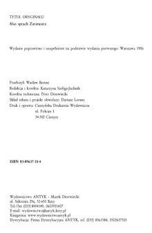 Tako rzecze Zaratustra: książka dla wszystkich i dla nikogo