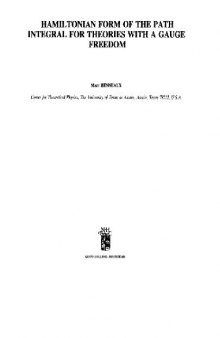 Hamiltonian from the path integral for theories with gauge freedom