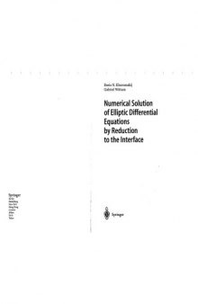 Numerical Soln of Elliptic Diff Eqns by Reduction to the Interface