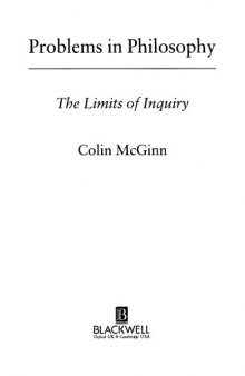 Problems in Philosophy: The Limits of Inquiry