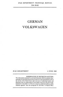 German Volkswagen (Mil. manual) [TM E9-803]