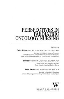 Perspectives in paediatric oncology nursing