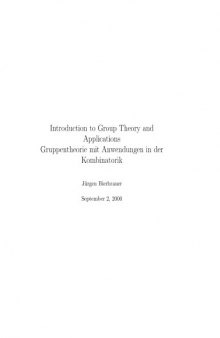 Introduction to Group Theory and Applications (version 2 Sep 2000)