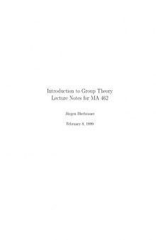 Introduction to Group Theory [Lecture Notes]