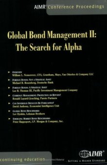 Global Bond Management II: The Search for Alpha