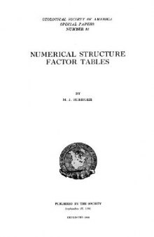 Numerical Structure Factor Tables