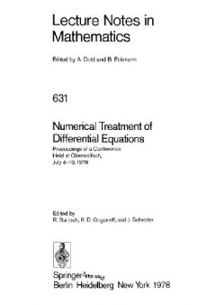Numerical Treatment of Differential Equations