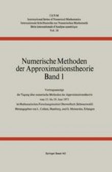 Numerische Methoden der Approximationstheorie: Band 1