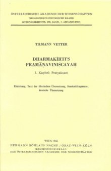 Dharmakirti's Pramanaviniscayah. 1. Kapitel Pratyaksham
