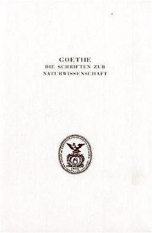 Goethe. Die Schriften zur Naturwissenschaft