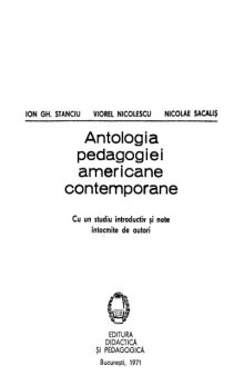 Antologia pedagogiei americane contemporane