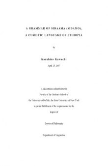 A grammar of Sidaama (Sidamo), a Cushitic language of Ethiopia  