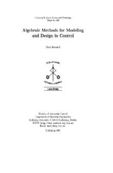 Mats Jirstrand. Algebraic Methods for Modeling and Design in Control