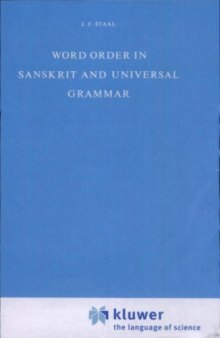 Word Order in Sanskrit and Universal Grammar  