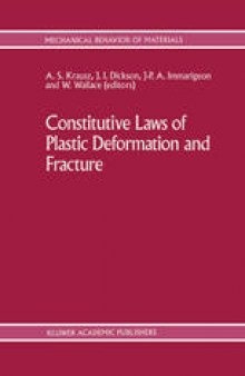 Constitutive Laws of Plastic Deformation and Fracture: 19th Canadian Fracture Conference, Ottawa, Ontario, 29–31 May 1989