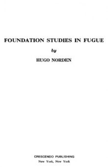 Foundation Studies in Fugue