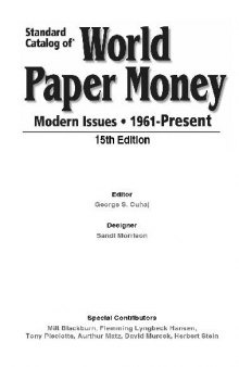 Standard Catalog of World Paper Money: Modern Issues, 1961 - Present 