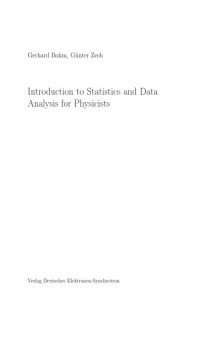 Introduction to Statistics and Data Analysis for Physicists  