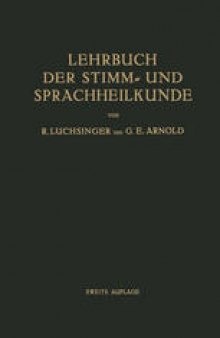 Lehrbuch der Stimm- und Sprachheilkunde