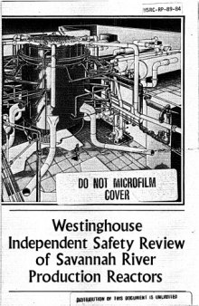 Westinghouse independent safety review of Savannah River production reactors