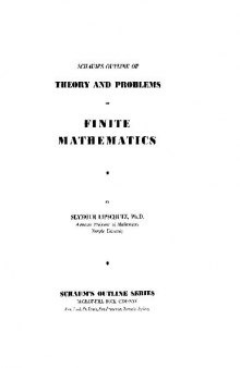 Schaum'S Outline Series Theory And Problems Of Finite Mathematics