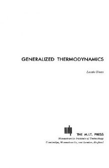 Generalized thermodynamics