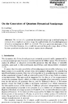 Generators of quantum dynamical semigroups (Comm. Math. Phys. 1976)