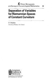 Separation of Variables for Riemannian Spaces of Const. Curvature