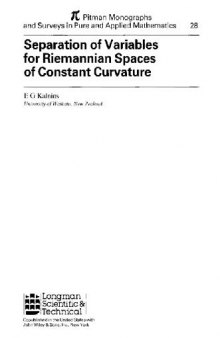 Separation of variables for Riemannian spaces of constant curvature