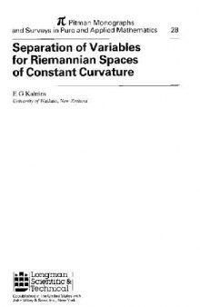 Separation of variables for Riemannian spaces of constant curvature (Longman)