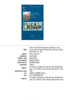 Urban air quality management strategy in Asia: Greater Mumbai report, Volumes 23-381