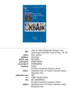 Urban air quality management strategy in Asia: Jakarta report, Volumes 23-379
