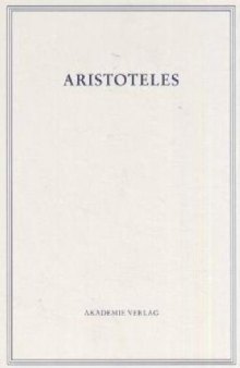 Aristoteles - Werke in deutscher Übersetzung: Aristoteles, Bd. 1 I: Kategorien, 4. Auflage