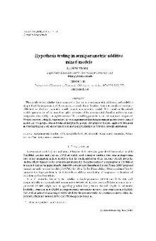 Hypothesis testing in semiparametric additive mixed models