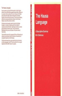 The Hausa Language (Languages of Asia and Africa vol. 5)