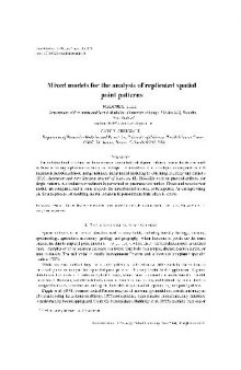Mixed models for the analysis of replicated spatial point patterns