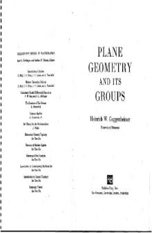 Plane Geometry and its Groups