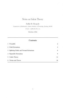 Notes on Galois Theory [Lecture notes]