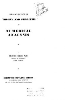Schaum's outline of theory and problems of numerical analysis: [including 775 solved problems]