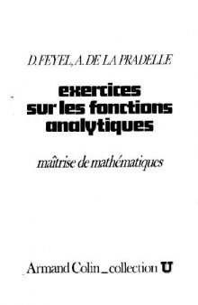 Exercises sur les fonctions analytiques