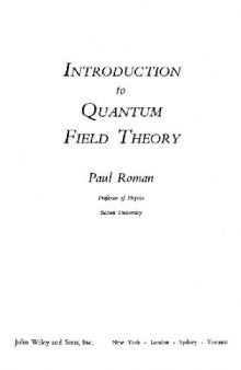 Introduction to Quantum Field Theory 
