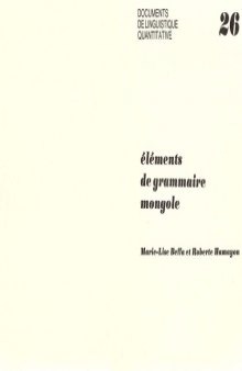 Éléments de grammaire mongole  