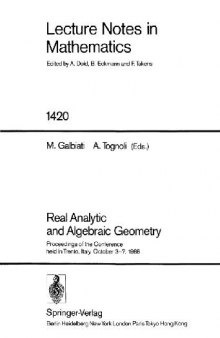 Real Analytic and Algebraic Geometry