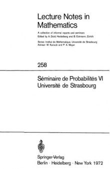 Seminaire de Probabilites VI Universite de Strasbourg